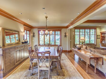 Elegant Dining Room with Antique Fixtures